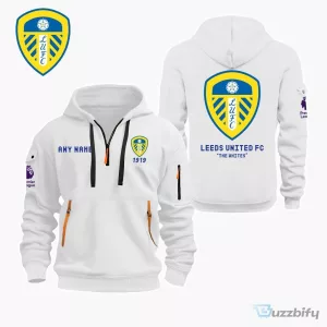 Leeds United Football Club Personalized Quarter Zip Hoodie