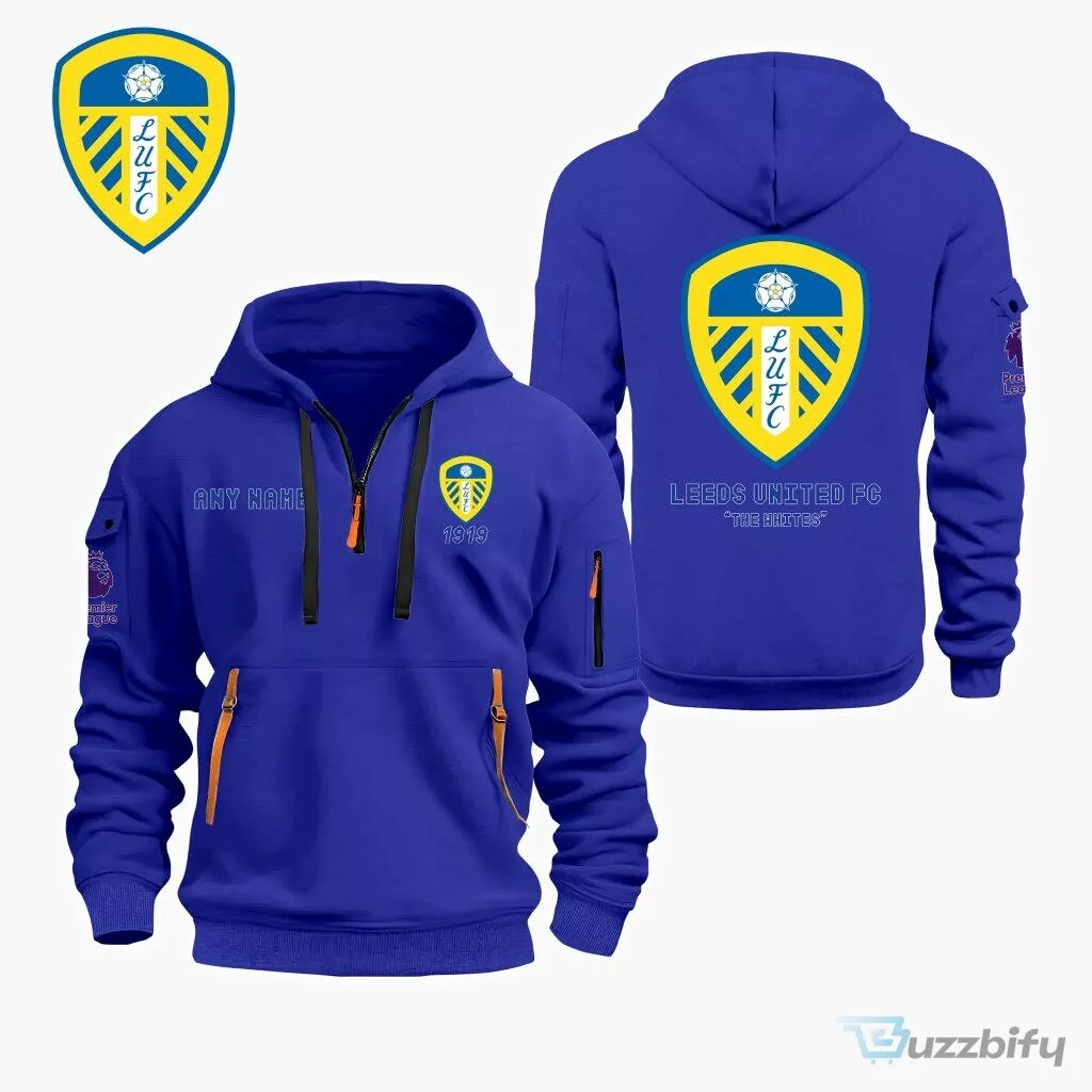 Leeds United Football Club Personalized Quarter Zip Hoodie