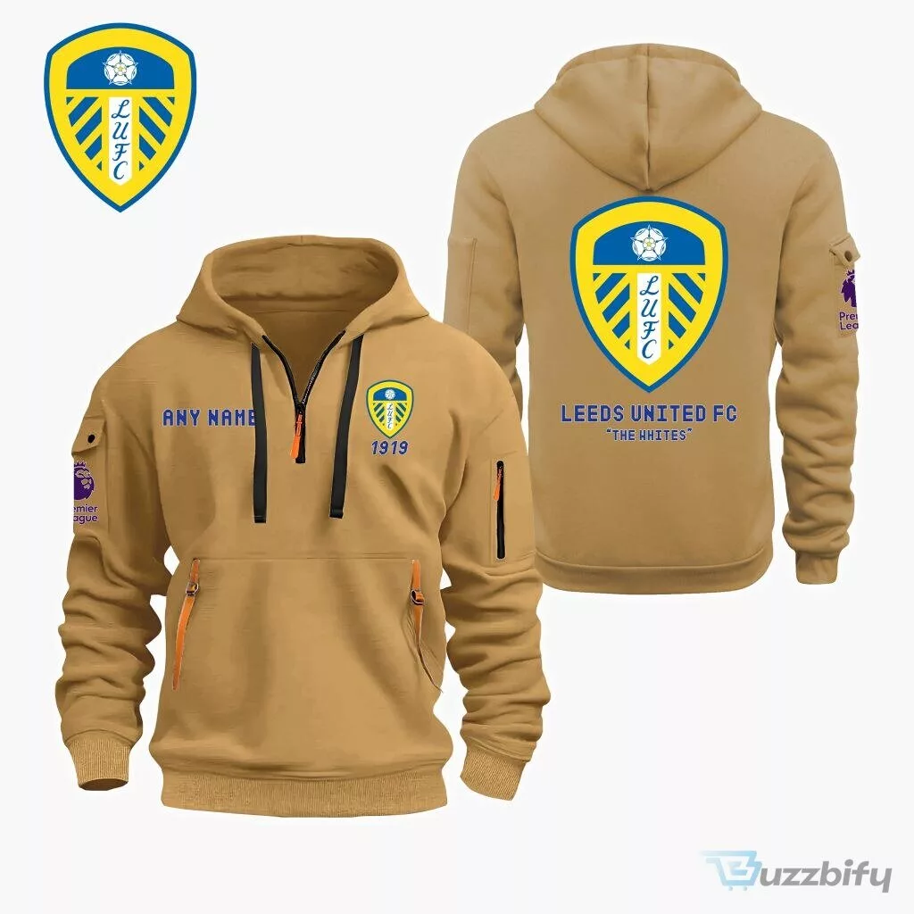 Leeds United Football Club Personalized Quarter Zip Hoodie