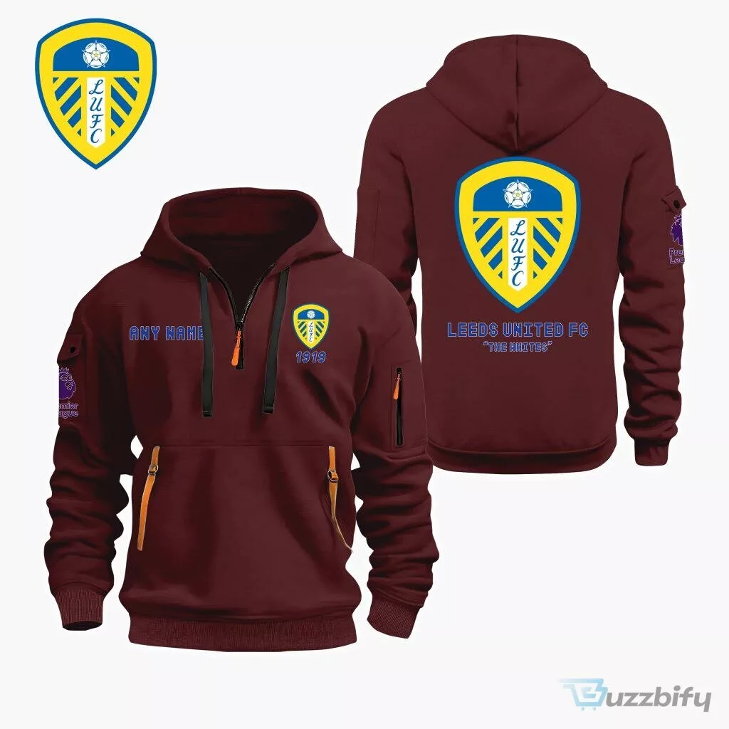 Leeds United Football Club Personalized Quarter Zip Hoodie