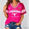 Texas Longhorns Breast Cancer Awareness No One Fights Alone V-Neck T-Shirt