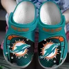 Miami Dolphins NFL Football Team Logo Aqua Blue Classic Clogs Shoes