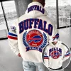 Buffalo Bills NFL Football Team Logo White Pullover Hoodie