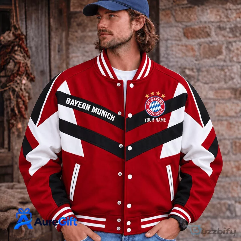 Bayern Munich Personalized Name Varsity Jacket for Men and Women