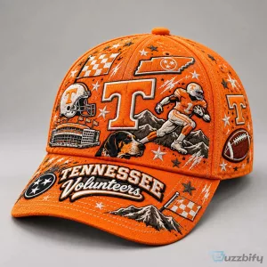 Tennessee Volunteers Football Team All Over Print Orange Baseball Cap Hat