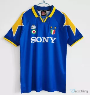 Juventus 1995-1996 Away Retro Football Jersey with Sony Sponsor