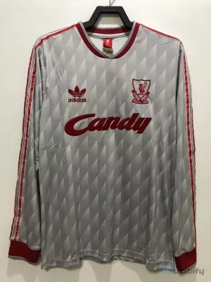 Liverpool Football Club 1989-1991 Away Retro Long Sleeve Soccer Jersey