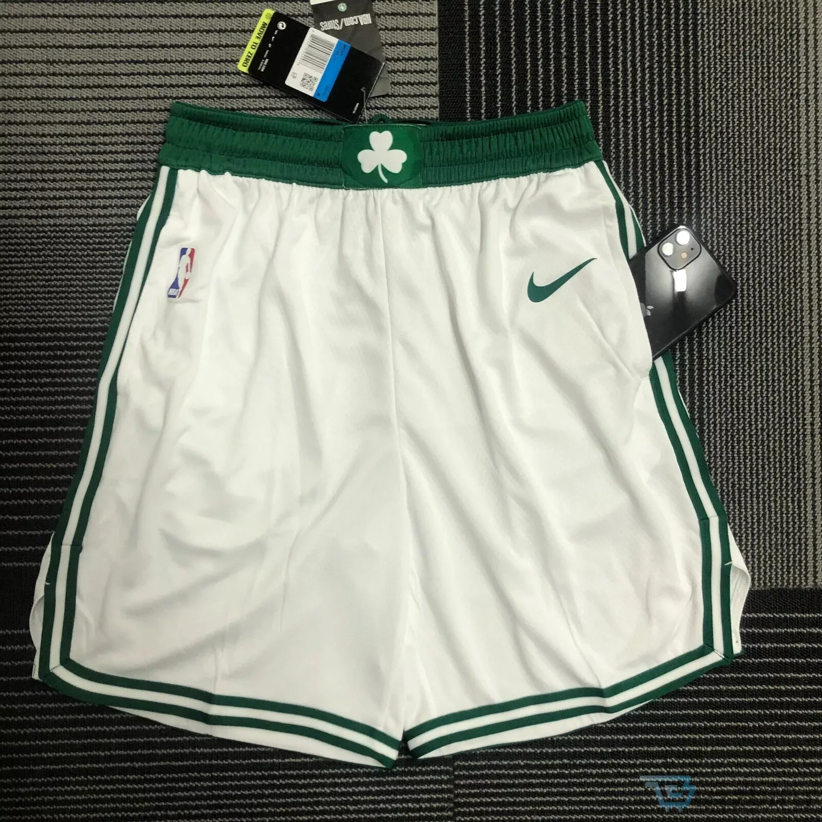 Boston Celtics Association Edition White and Green Basketball Shorts