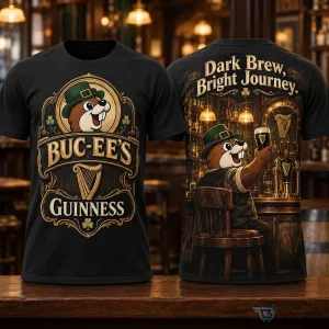 Buc-ee's Guinness Dark Brew Bright Journey Irish Beaver T-Shirt