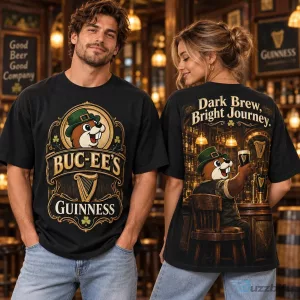 Buc-ee's Guinness Dark Brew Bright Journey Irish Beaver T-Shirt