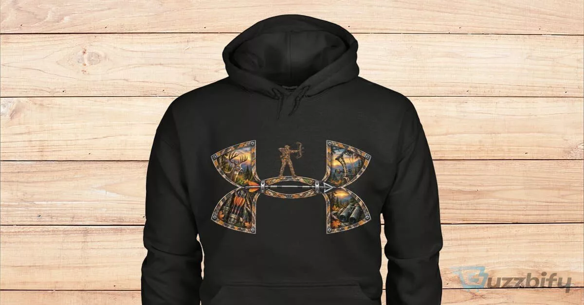 Under Armour Bowhunting Camouflage Hunter Outdoor Sports Black Hoodie