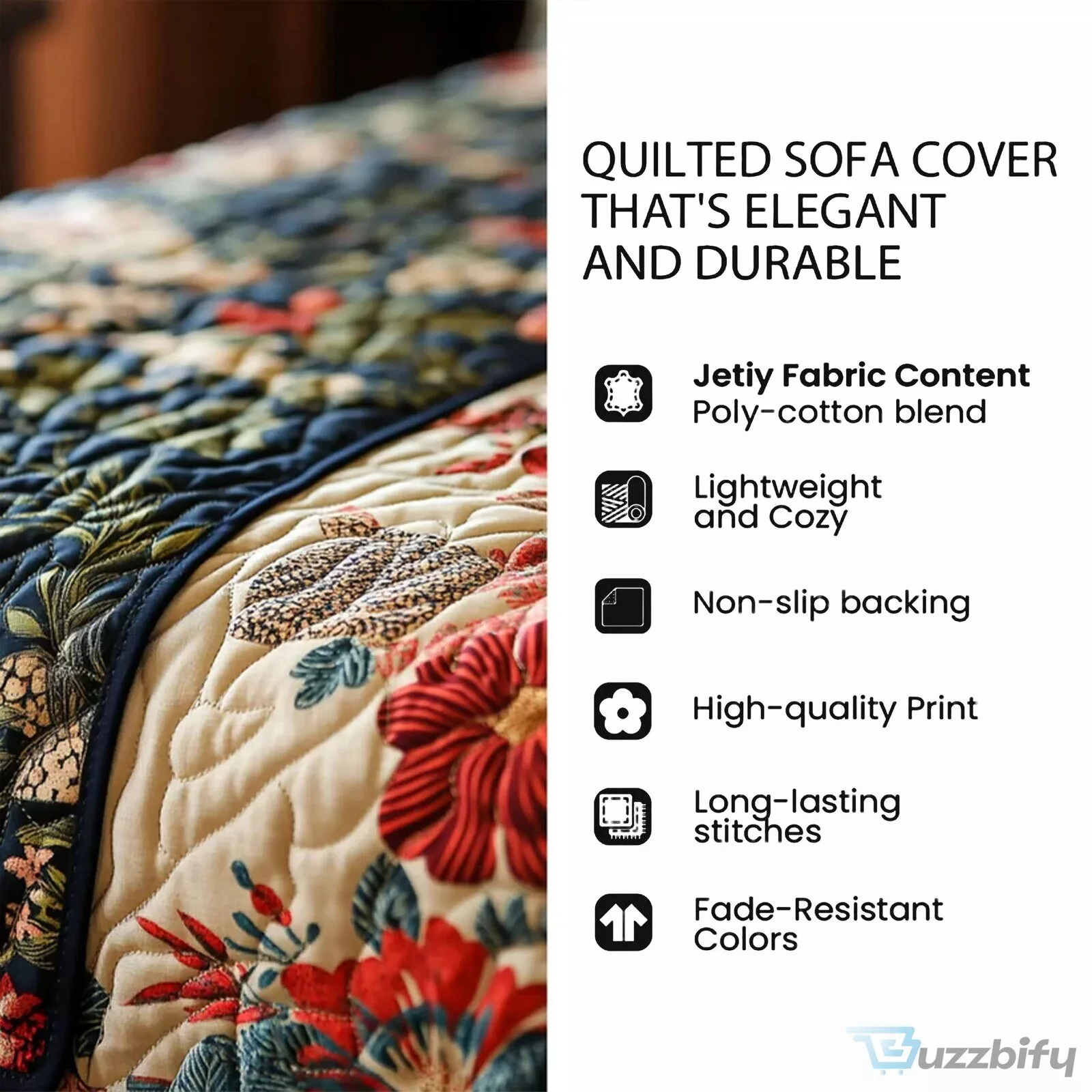 American Flag Mechanic Skull Quilted Sofa Cover
