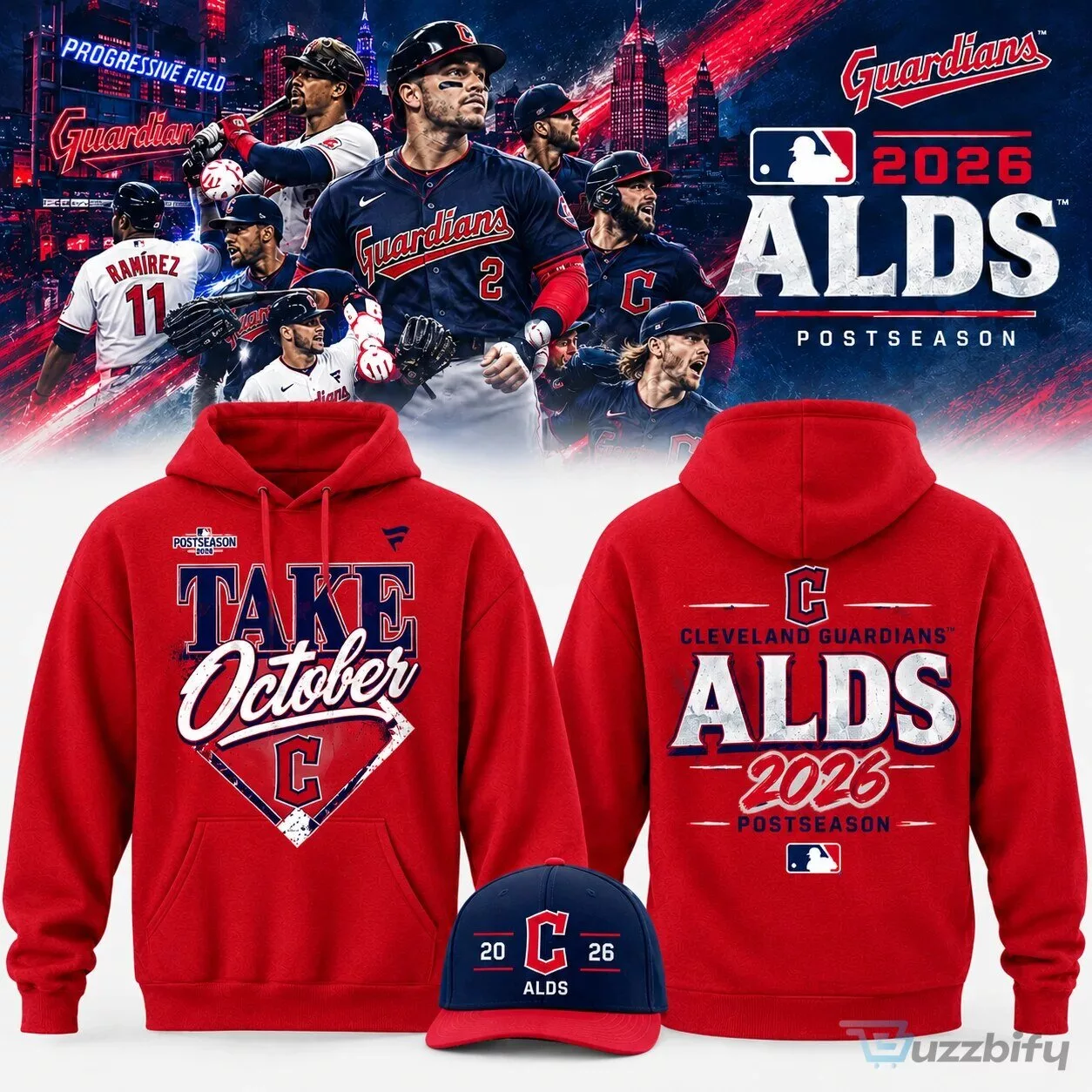 Cleveland Guardians 2026 ALDS Postseason Take October Red Hoodie