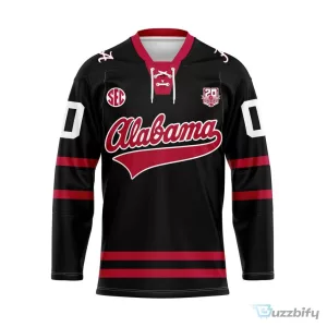 University of Alabama Crimson Tide Personalized Black Lace Hockey Jersey