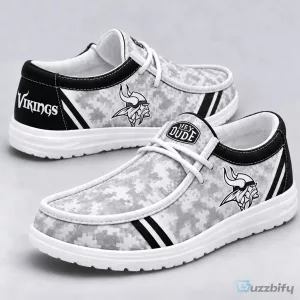 Minnesota Vikings Digital Camouflage Loafer Shoes for Men and Women