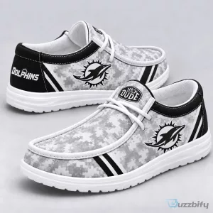 Miami Dolphins Digital Camouflage Team Logo Loafer Shoes