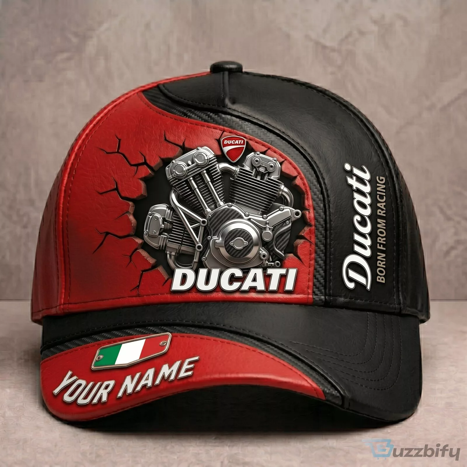 Ducati Motorcycle Engine Personalized Racing Fan Cap Hat