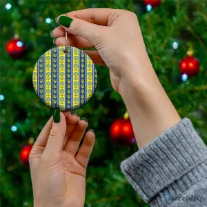 Ukrainian Trident Pattern Christmas Ornament