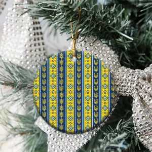 Ukrainian Trident Pattern Christmas Ornament