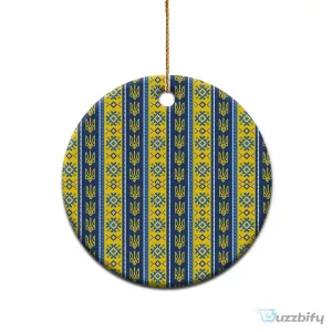 Ukrainian Trident Pattern Christmas Ornament