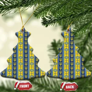 Ukrainian Trident Pattern Christmas Ornament
