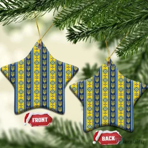 Ukrainian Trident Pattern Christmas Ornament