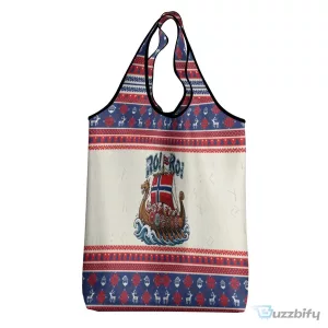 Norse Viking Santa Claus Ro Ro Christmas Reusable Grocery Shopping Bag