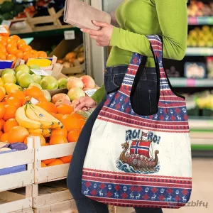 Norse Viking Santa Claus Ro Ro Christmas Reusable Grocery Shopping Bag