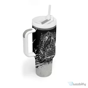 Dark Academia Raven Gothic Literature Vintage Bookish Tumbler with Handle