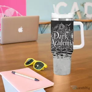 Dark Academia Raven Gothic Literature Vintage Bookish Tumbler with Handle