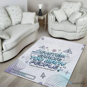 System Error Too Many People Funny Computer Interface Cyber Aesthetic Area Rug