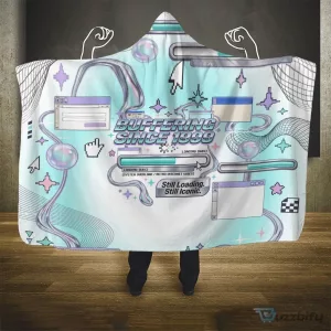 Buffering Since 1999 Retro Internet Vibes Hooded Blanket