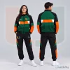 Miami Hurricanes NCAA Colorblock Performance Tracksuit Jacket and Jogger Pants Set