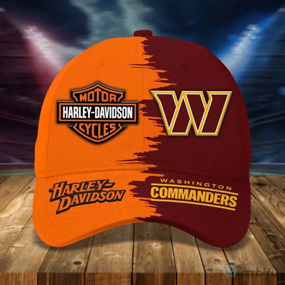 Washington Commanders Harley Davidson Motorcycle Fan Baseball Cap Hat