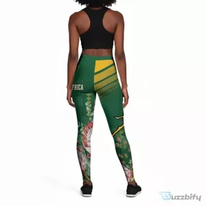 South Africa Rugby Springboks Champions Floral Pattern Leggings