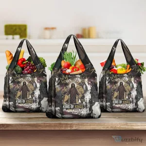 King of Kings Jesus Christ Lion of Judah Religious Faith Reusable Grocery Bag