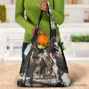 King of Kings Jesus Christ Lion of Judah Religious Faith Reusable Grocery Bag