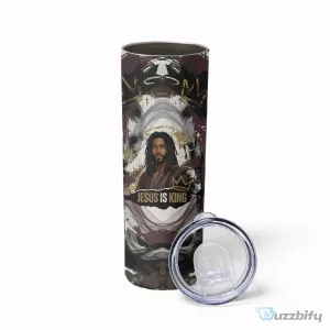 Jesus Is King Lion of Judah Christian Religious Faith Black Grunge Tumbler