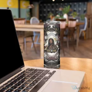 Jesus Is King Lion of Judah Christian Religious Faith Black Grunge Tumbler