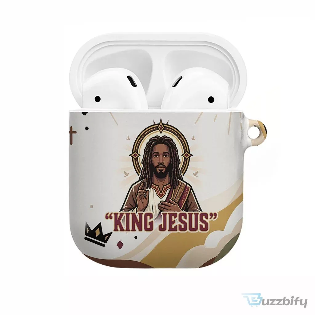 King Jesus African Black Christ Religious Christian Faith Holy Cross Dove AirPods Case