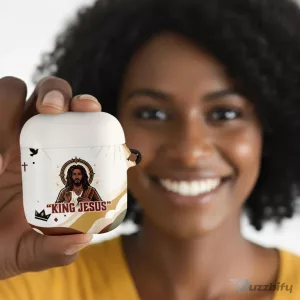 King Jesus African Black Christ Religious Christian Faith Holy Cross Dove AirPods Case