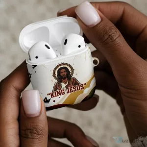 King Jesus African Black Christ Religious Christian Faith Holy Cross Dove AirPods Case