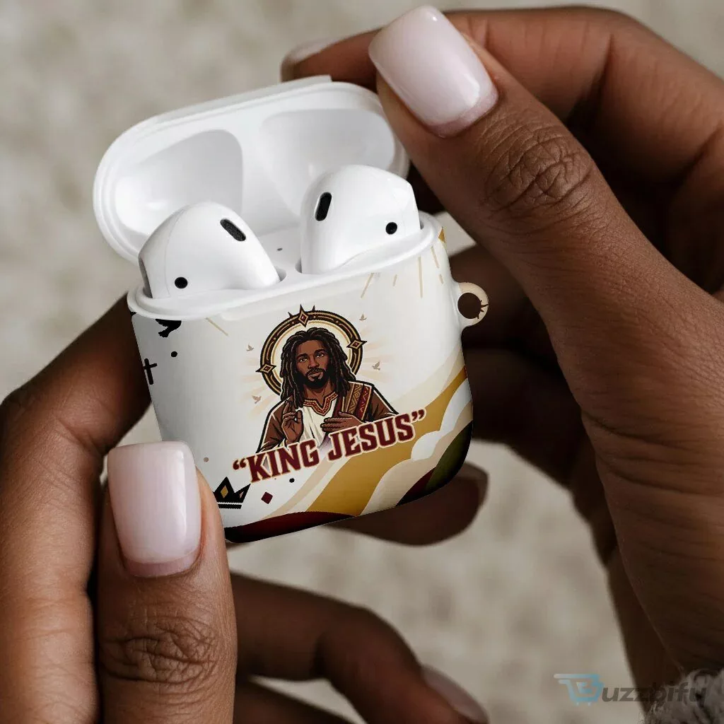 King Jesus African Black Christ Religious Christian Faith Holy Cross Dove AirPods Case