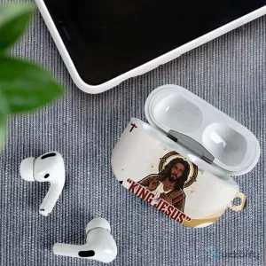 King Jesus African Black Christ Religious Christian Faith Holy Cross Dove AirPods Case