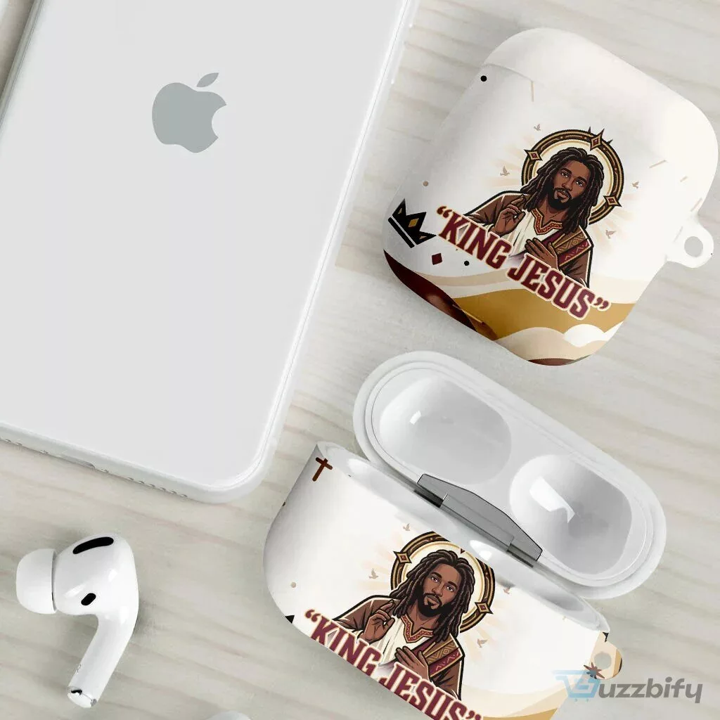 King Jesus African Black Christ Religious Christian Faith Holy Cross Dove AirPods Case