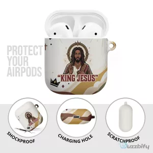 King Jesus African Black Christ Religious Christian Faith Holy Cross Dove AirPods Case