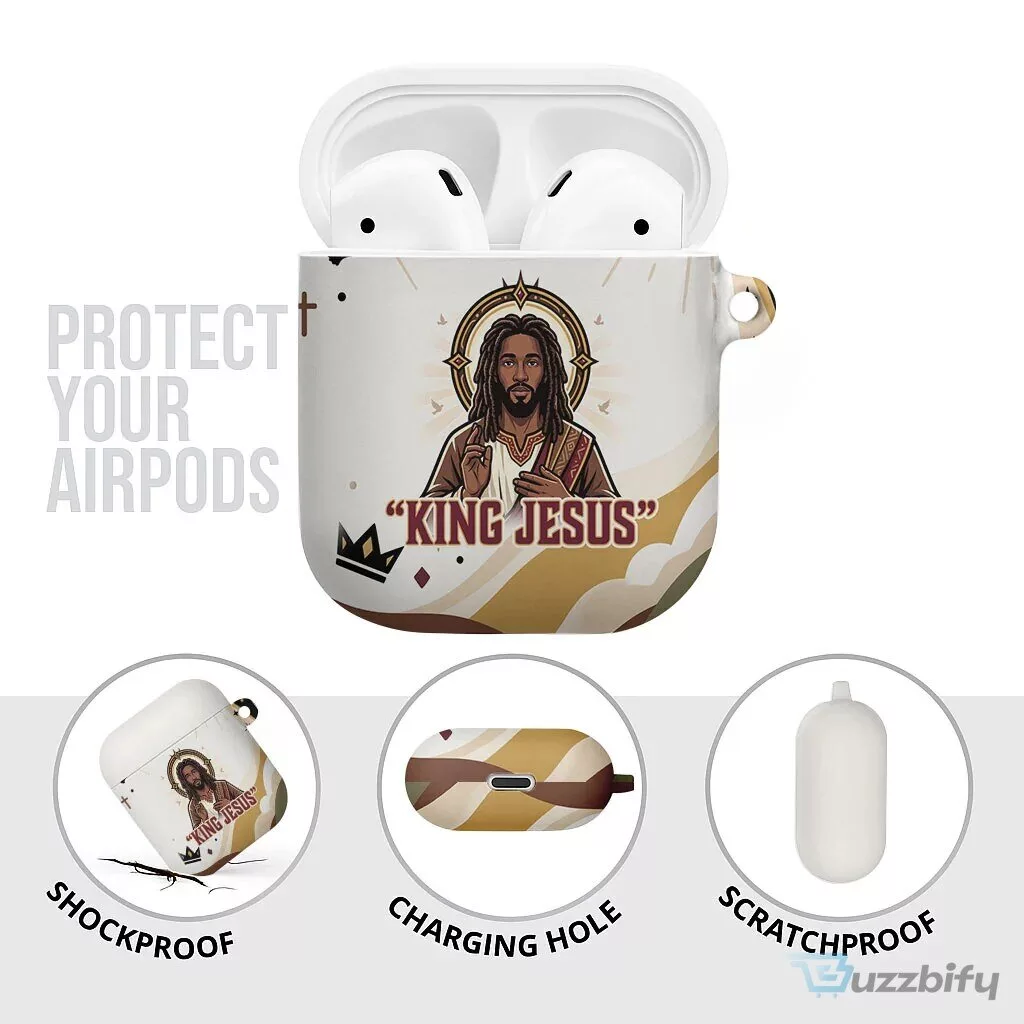 King Jesus African Black Christ Religious Christian Faith Holy Cross Dove AirPods Case