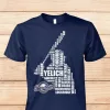 Baseball Player Names Word Art Design Graphic Navy Blue T-Shirt