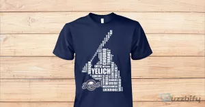 Baseball Player Names Word Art Design Graphic Navy Blue T-Shirt