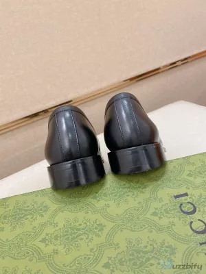 Men's Horsebit Loafer Shoes in Black Leather by Gucci